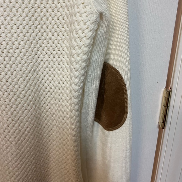 white sweater with unique elbow patches - Picture 4 of 5
